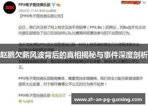 赵鹏欠薪风波背后的真相揭秘与事件深度剖析